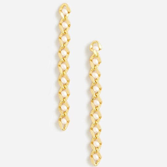 J.Crew Linear Pearl Chain Earrings - Picture 2 of 6